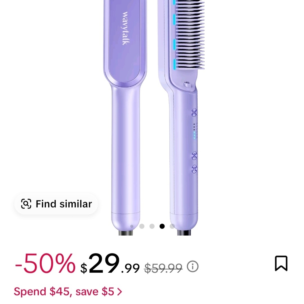 Wavy Talk Purple Hair Straightening Brush
